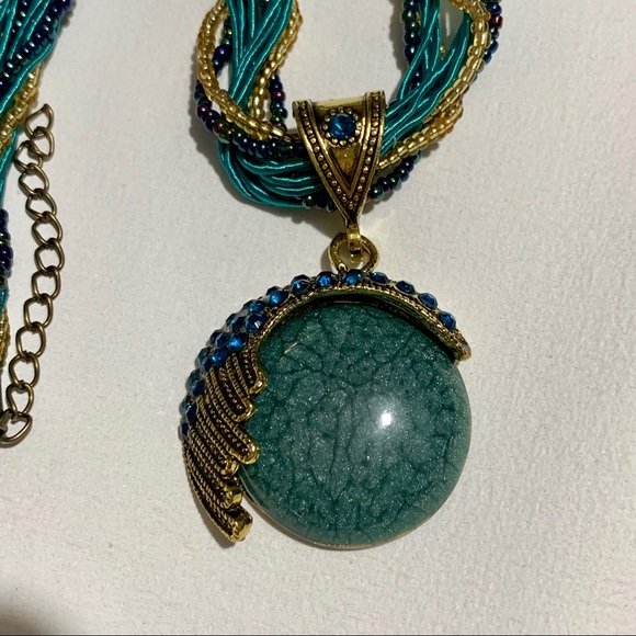 Bohemian Cats Eye Rhinestone Necklace - Picture 3 of 7